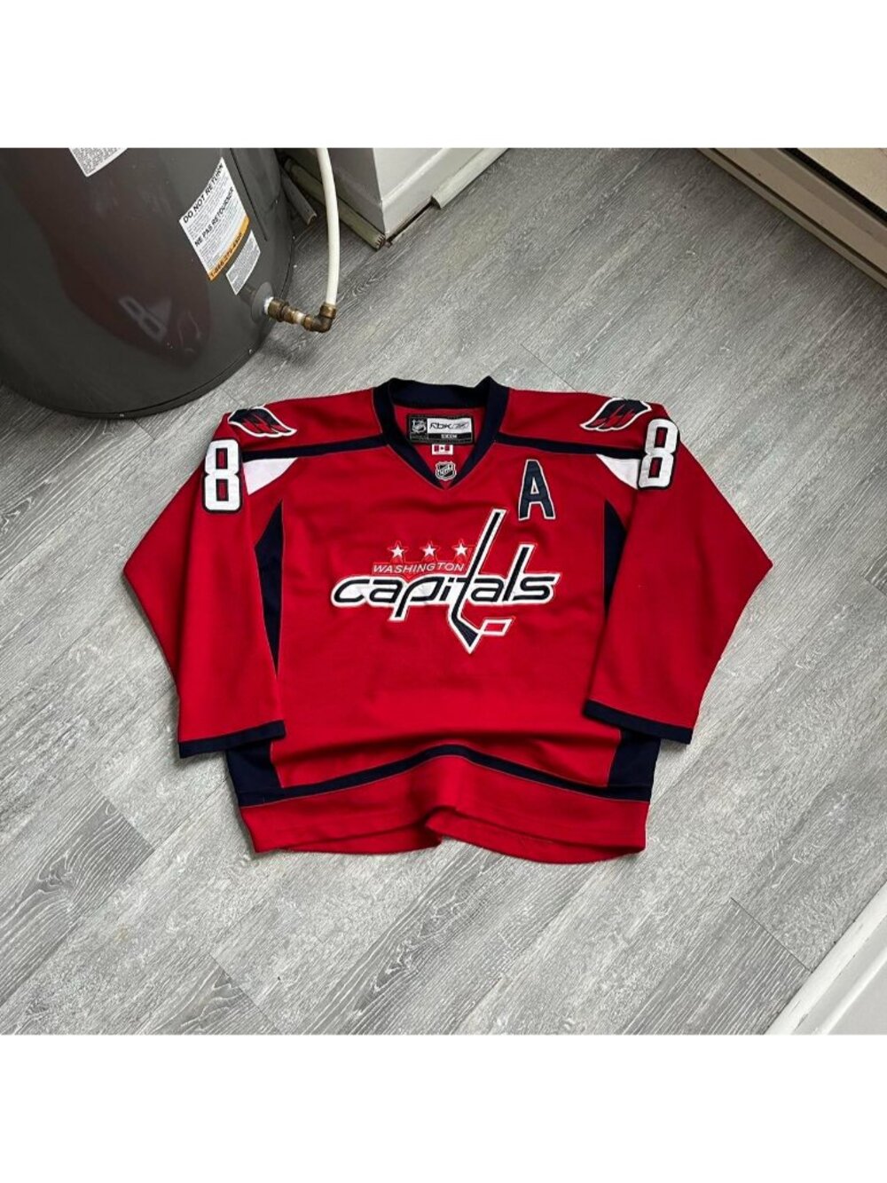Red / White Vintage Reebok / NHL / Washington Capitals Ovechkin Hockey Jersey